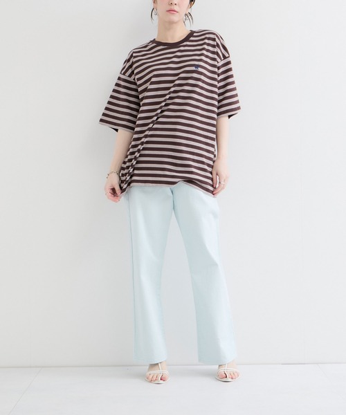 BEVERLY HILLS POLO CLUB(ビバリーヒルズポロクラブ)の「【BEVERLY HILLS POLO CLUB】1ポイント刺繍ボーダーTシャツ(Tシャツ/カットソー・メンズ・ブラック/ダークブラウン・M/L/LL)」の13枚目の写真