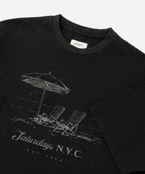 Saturdays NYC（サタデーズ ニューヨークシティ ）の「Beach Chair Ozone Wash Relaxed SS Tee（Tシャツ/カットソー・メンズ・スミクロ/ネイビー/キナリ・M/L/XL/S）」の21枚目の写真