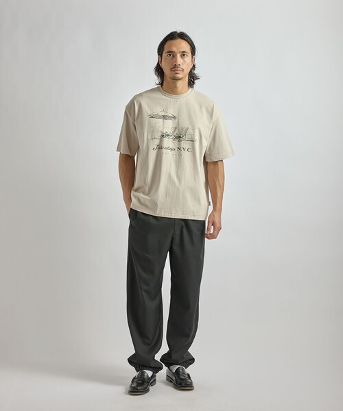 Saturdays NYC（サタデーズ ニューヨークシティ ）の「Beach Chair Ozone Wash Relaxed SS Tee（Tシャツ/カットソー・メンズ・スミクロ/ネイビー/キナリ・M/L/XL/S）」の9枚目の写真