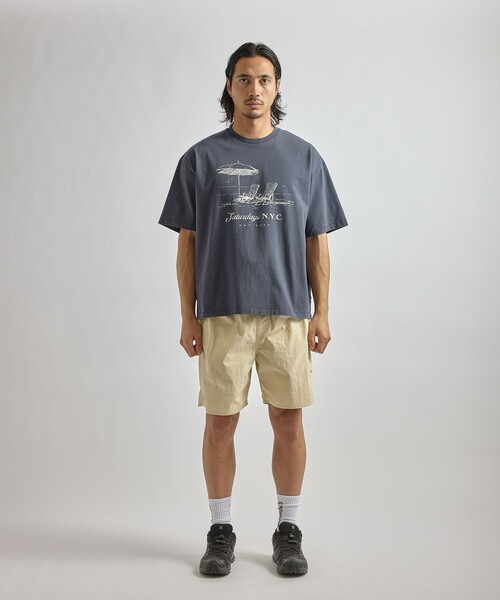 Saturdays NYC（サタデーズ ニューヨークシティ ）の「Beach Chair Ozone Wash Relaxed SS Tee（Tシャツ/カットソー・メンズ・スミクロ/ネイビー/キナリ・M/L/XL/S）」の12枚目の写真