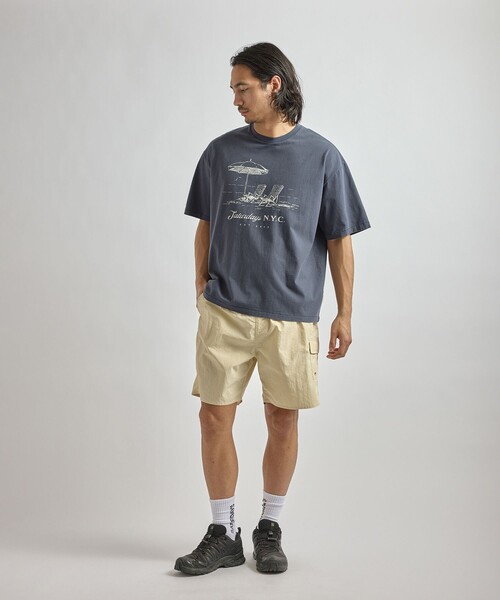 Saturdays NYC（サタデーズ ニューヨークシティ ）の「Beach Chair Ozone Wash Relaxed SS Tee（Tシャツ/カットソー・メンズ・スミクロ/ネイビー/キナリ・M/L/XL/S）」の15枚目の写真