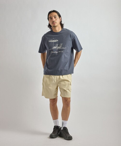 Saturdays NYC（サタデーズ ニューヨークシティ ）の「Beach Chair Ozone Wash Relaxed SS Tee（Tシャツ/カットソー・メンズ・スミクロ/ネイビー/キナリ・M/L/XL/S）」の16枚目の写真