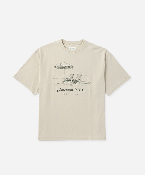 Saturdays NYC（サタデーズ ニューヨークシティ ）の「Beach Chair Ozone Wash Relaxed SS Tee（Tシャツ/カットソー・メンズ・スミクロ/ネイビー/キナリ・M/L/XL/S）」の18枚目の写真