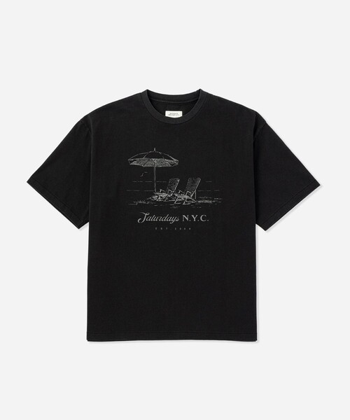 Saturdays NYC（サタデーズ ニューヨークシティ ）の「Beach Chair Ozone Wash Relaxed SS Tee（Tシャツ/カットソー・メンズ・スミクロ/ネイビー/キナリ・M/L/XL/S）」の17枚目の写真