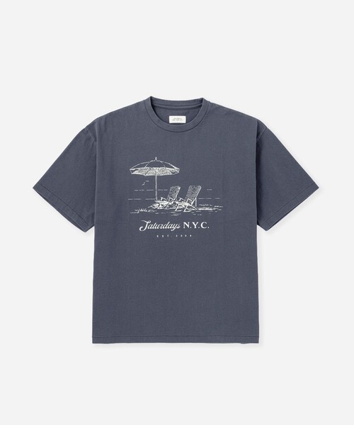 Saturdays NYC（サタデーズ ニューヨークシティ ）の「Beach Chair Ozone Wash Relaxed SS Tee（Tシャツ/カットソー・メンズ・スミクロ/ネイビー/キナリ・M/L/XL/S）」の19枚目の写真