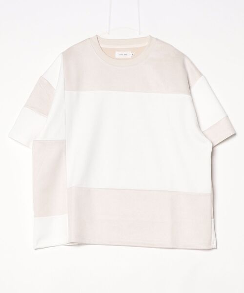 ATELANE（アテレーン）の「ATELANE /パッチワーク切替TEE（Tシャツ/カットソー・メンズ・ブラック・LARGE）」の5枚目の写真