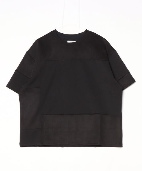 ATELANE（アテレーン）の「ATELANE /パッチワーク切替TEE（Tシャツ/カットソー・メンズ・ブラック・LARGE）」の6枚目の写真