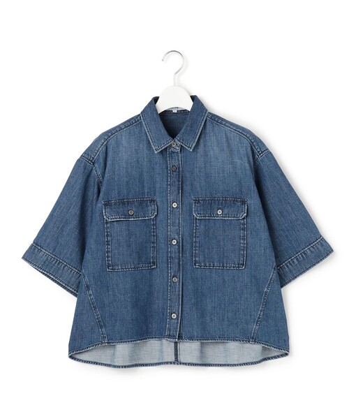 23区（ニジュウサンク）の「LIGHT DENIM クロップド シャツ（シャツ/ブラウス・レディース・スカイブルー系/ダルブルー系・38）」の10枚目の写真