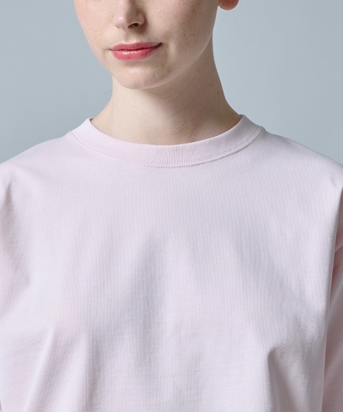DOUBLE STANDARD CLOTHING（ダブルスタンダードクロージング）の「ヘビーコットン天竺 バックフリルTシャツ（Tシャツ/カットソー・レディース・オフホワイト/ピンク・FREE）」の8枚目の写真