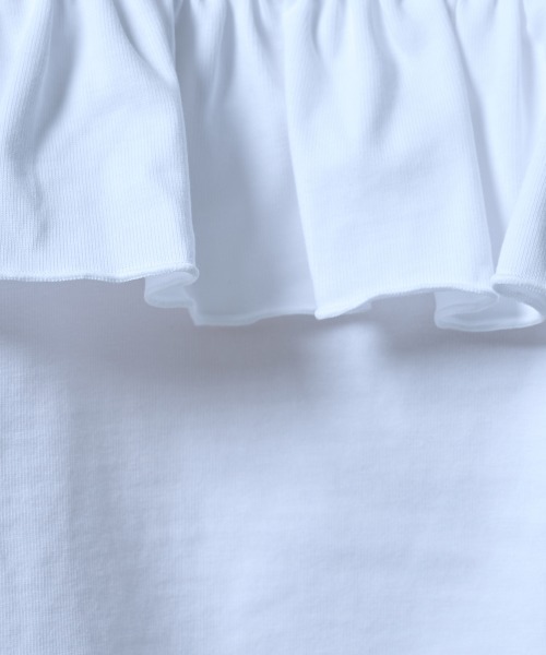 DOUBLE STANDARD CLOTHING（ダブルスタンダードクロージング）の「ヘビーコットン天竺 バックフリルTシャツ（Tシャツ/カットソー・レディース・オフホワイト/ピンク・FREE）」の12枚目の写真