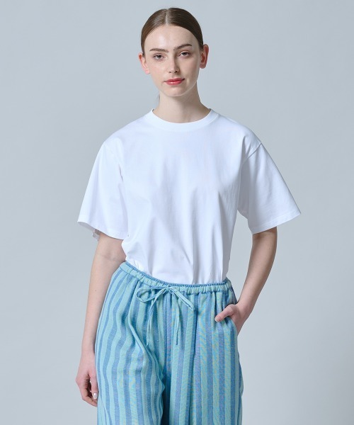 DOUBLE STANDARD CLOTHING（ダブルスタンダードクロージング）の「ヘビーコットン天竺 バックフリルTシャツ（Tシャツ/カットソー・レディース・オフホワイト/ピンク・FREE）」の18枚目の写真