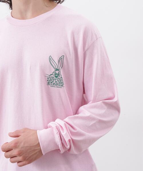 MANASTASH(マナスタッシュ)の「MANASTASH/マナスタッシュ/CiTee L/S RABBIT/シティーロングスリーブラビット(Tシャツ/カットソー・メンズ・ピンク/ホワイト・XL/M/L/S)」の9枚目の写真
