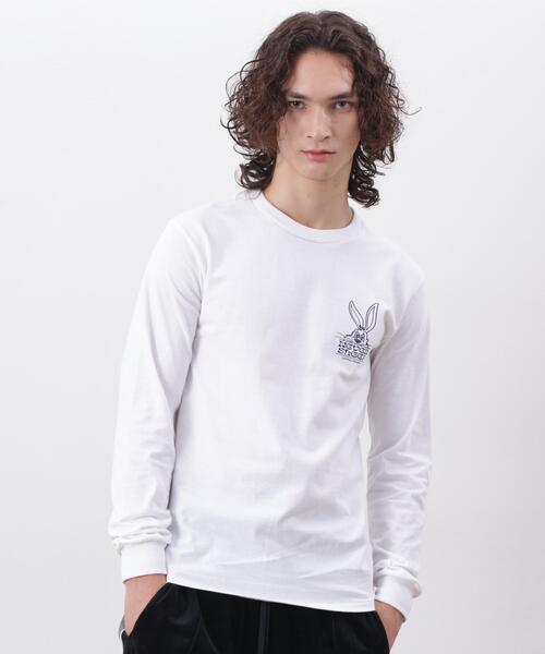 MANASTASH(マナスタッシュ)の「MANASTASH/マナスタッシュ/CiTee L/S RABBIT/シティーロングスリーブラビット(Tシャツ/カットソー・メンズ・ピンク/ホワイト・XL/M/L/S)」の5枚目の写真