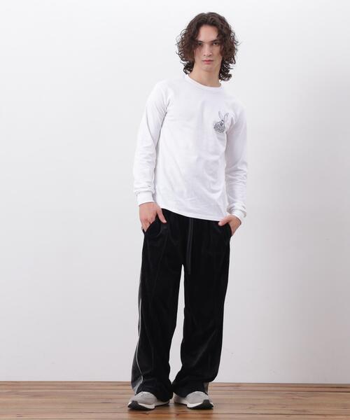 MANASTASH(マナスタッシュ)の「MANASTASH/マナスタッシュ/CiTee L/S RABBIT/シティーロングスリーブラビット(Tシャツ/カットソー・メンズ・ピンク/ホワイト・XL/M/L/S)」の3枚目の写真