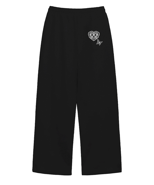 RANDOMOFF(ランダムオフ)の「BUTTERFLY DREAM ONE TUCK WIDE SWEAT PANTS (2color)(スウェットパンツ・レディース・ライトグレー/ブラック・SMALL/MEDIUM/LARGE)」の5枚目の写真