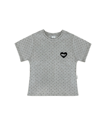 スモールハート ESCFロゴコラージュアプリケドットスリムフィット半袖Tシャツ [3色]