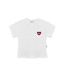 スモールハート ESCFロゴコラージュアプリケドットスリムフィット半袖Tシャツ [3色]