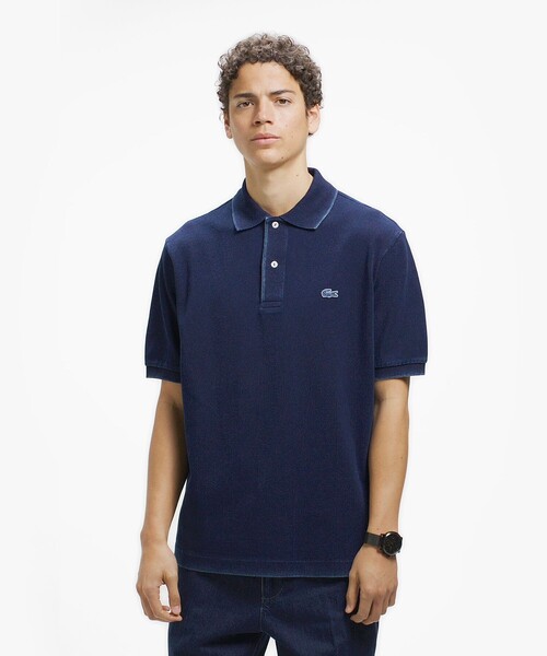 LACOSTE(ラコステ)の「オーバーサイズ インディゴ ポロシャツ(ポロシャツ・メンズ・ダークインディゴブルー/インディゴブルー・4/3/2/5)」の4枚目の写真