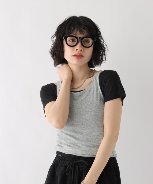 BAYFLOW（ベイフロー）の「[WEB限定]マルチWAYレイヤードセットTEE（Tシャツ/カットソー・レディース・ピンク/ブラウン/ブラック・MEDIUM/SMALL）」の12枚目の写真