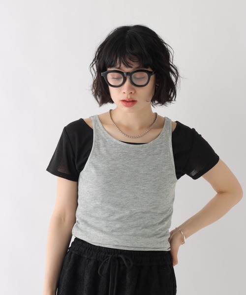 BAYFLOW（ベイフロー）の「[WEB限定]マルチWAYレイヤードセットTEE（Tシャツ/カットソー・レディース・ピンク/ブラウン/ブラック・MEDIUM/SMALL）」の13枚目の写真