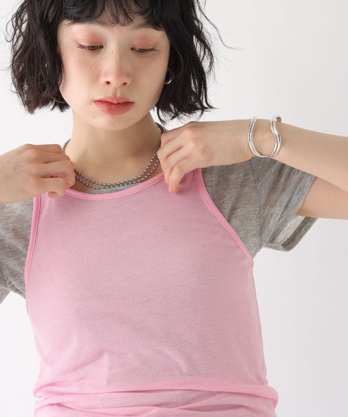 BAYFLOW（ベイフロー）の「[WEB限定]マルチWAYレイヤードセットTEE（Tシャツ/カットソー・レディース・ピンク/ブラウン/ブラック・MEDIUM/SMALL）」の17枚目の写真