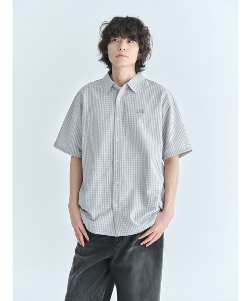codegraphy（コードグラフィー）の「Check Short Sleeve Shirt CBFUUSH003（シャツ/ブラウス・メンズ・ダークブラウン/ライトカーキ/スカイブルー/ネイビー・MEDIUM/LARGE）」の2枚目の写真