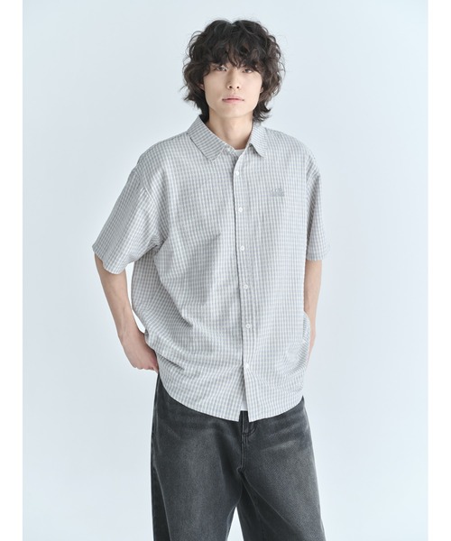 codegraphy（コードグラフィー）の「Check Short Sleeve Shirt CBFUUSH003（シャツ/ブラウス・メンズ・ダークブラウン/ライトカーキ/スカイブルー/ネイビー・MEDIUM/LARGE）」の14枚目の写真