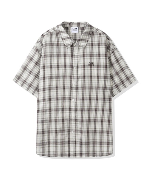 codegraphy（コードグラフィー）の「Check Short Sleeve Shirt CBFUUSH003（シャツ/ブラウス・メンズ・ダークブラウン/ライトカーキ/スカイブルー/ネイビー・MEDIUM/LARGE）」の22枚目の写真