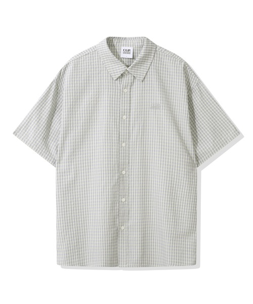 codegraphy（コードグラフィー）の「Check Short Sleeve Shirt CBFUUSH003（シャツ/ブラウス・メンズ・ダークブラウン/ライトカーキ/スカイブルー/ネイビー・MEDIUM/LARGE）」の5枚目の写真