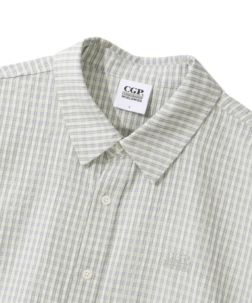 codegraphy（コードグラフィー）の「Check Short Sleeve Shirt CBFUUSH003（シャツ/ブラウス・メンズ・ダークブラウン/ライトカーキ/スカイブルー/ネイビー・MEDIUM/LARGE）」の6枚目の写真