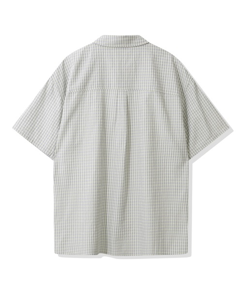 codegraphy（コードグラフィー）の「Check Short Sleeve Shirt CBFUUSH003（シャツ/ブラウス・メンズ・ダークブラウン/ライトカーキ/スカイブルー/ネイビー・MEDIUM/LARGE）」の9枚目の写真