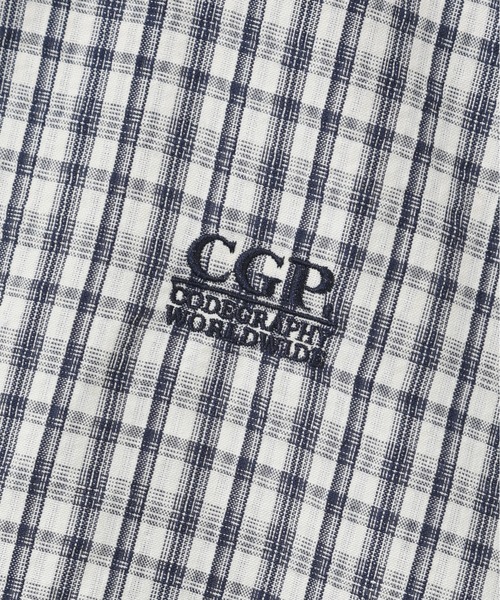 codegraphy（コードグラフィー）の「Check Short Sleeve Shirt CBFUUSH003（シャツ/ブラウス・メンズ・ダークブラウン/ライトカーキ/スカイブルー/ネイビー・MEDIUM/LARGE）」の11枚目の写真