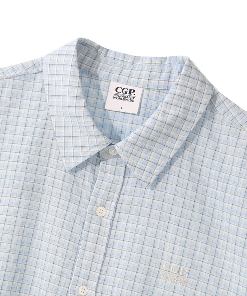 codegraphy（コードグラフィー）の「Check Short Sleeve Shirt CBFUUSH003（シャツ/ブラウス・メンズ・ダークブラウン/ライトカーキ/スカイブルー/ネイビー・MEDIUM/LARGE）」の18枚目の写真