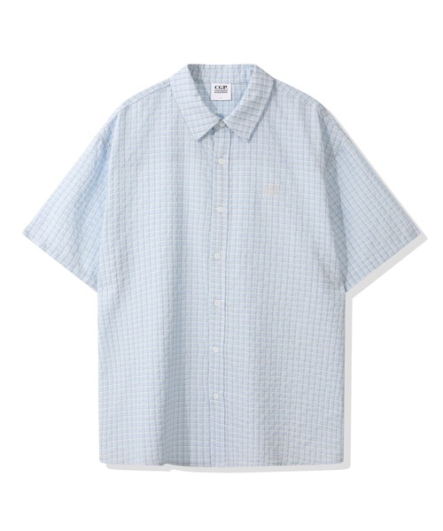 codegraphy（コードグラフィー）の「Check Short Sleeve Shirt CBFUUSH003（シャツ/ブラウス・メンズ・ダークブラウン/ライトカーキ/スカイブルー/ネイビー・MEDIUM/LARGE）」の17枚目の写真