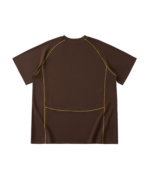 BUTTON SEOUL(ボタンソウル)の「ソフトアウトラインレグランショートスリーブ (4カラー)(Tシャツ/カットソー・メンズ・ブラウン/ホワイト/イエロー/ブラック・X-LARGE/LARGE/MEDIUM)」の3枚目の写真