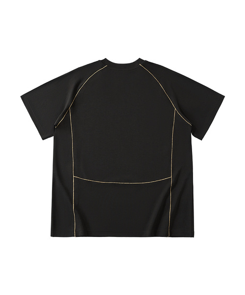BUTTON SEOUL(ボタンソウル)の「ソフトアウトラインレグランショートスリーブ (4カラー)(Tシャツ/カットソー・メンズ・ブラウン/ホワイト/イエロー/ブラック・X-LARGE/LARGE/MEDIUM)」の2枚目の写真