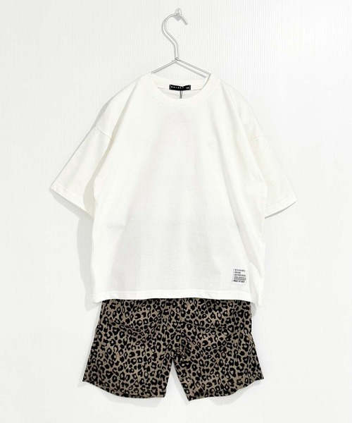 セール】レオパード柄セットアップ 半袖Tシャツ ハーフパンツ 上下