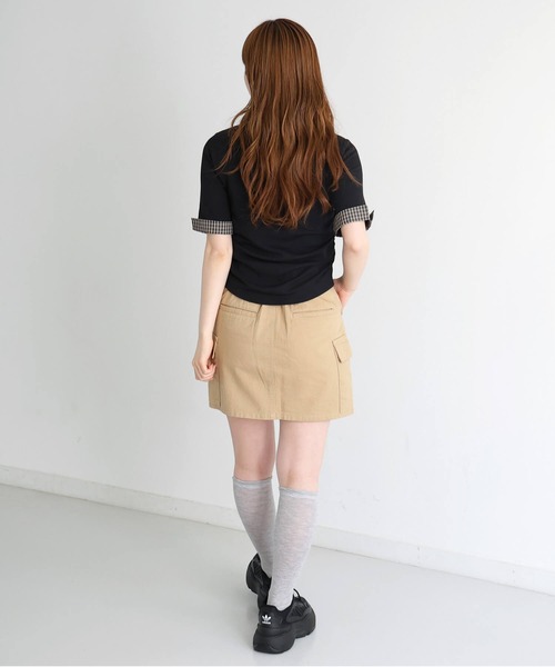 tiptop(ティップトップ)の「チェック襟ギャザーカットソー(Tシャツ/カットソー・レディース・ブラック/チャコールグレー/ブラウン・FREE)」の12枚目の写真