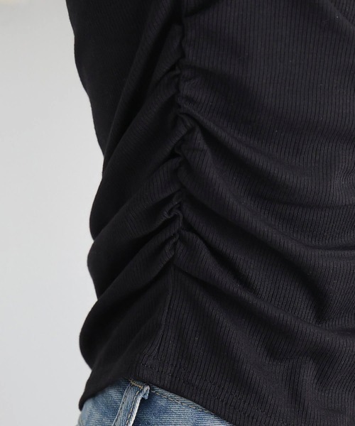 tiptop(ティップトップ)の「チェック襟ギャザーカットソー(Tシャツ/カットソー・レディース・ブラック/チャコールグレー/ブラウン・FREE)」の16枚目の写真