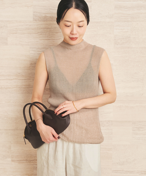 plage（プラージュ）の「Seamless Bottleneck ニット（ニット/セーター・レディース・ベージュ/ホワイト/チャコールグレー・FREE）」の3枚目の写真