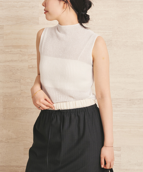 plage（プラージュ）の「Seamless Bottleneck ニット（ニット/セーター・レディース・ベージュ/ホワイト/チャコールグレー・FREE）」の2枚目の写真