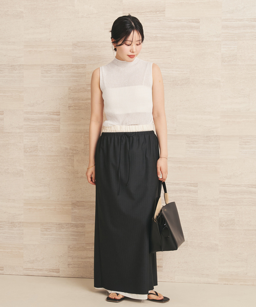 plage（プラージュ）の「Seamless Bottleneck ニット（ニット/セーター・レディース・ベージュ/ホワイト/チャコールグレー・FREE）」の6枚目の写真