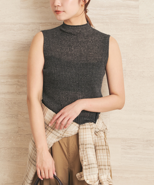 plage（プラージュ）の「Seamless Bottleneck ニット（ニット/セーター・レディース・ベージュ/ホワイト/チャコールグレー・FREE）」の12枚目の写真