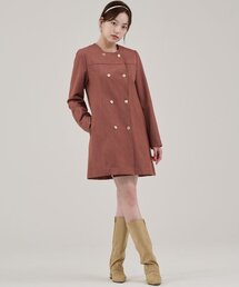 フリースバッグデニムミディドレスジャケット-ドライローズ