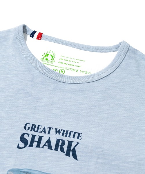 go slow caravan(ゴースローキャラバン)の「ESPACE VERT/エスパスヴェール シャーク S/S TEE(Tシャツ/カットソー・メンズ・サックスブルー/ホワイト・MEDIUM/LARGE/X-LARGE)」の3枚目の写真