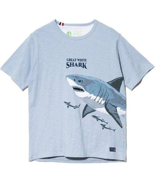 go slow caravan(ゴースローキャラバン)の「ESPACE VERT/エスパスヴェール シャーク S/S TEE(Tシャツ/カットソー・メンズ・サックスブルー/ホワイト・MEDIUM/LARGE/X-LARGE)」の8枚目の写真