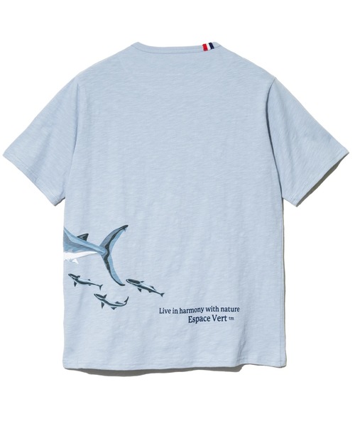 go slow caravan(ゴースローキャラバン)の「ESPACE VERT/エスパスヴェール シャーク S/S TEE(Tシャツ/カットソー・メンズ・サックスブルー/ホワイト・MEDIUM/LARGE/X-LARGE)」の9枚目の写真
