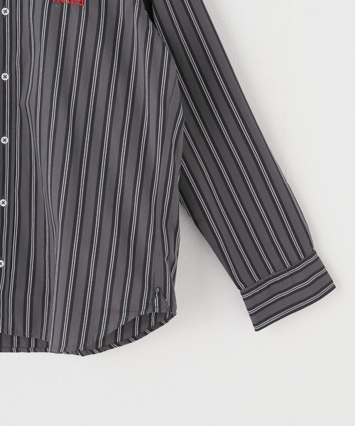 ARIES(アリーズ)の「ARIES / アリーズ GRUNGE STRIPE LS SHIRT(シャツ/ブラウス・レディース・チャコールグレー・X-SMALL)」の3枚目の写真