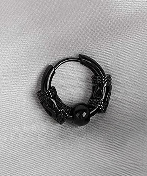 SBG(エスビー)の「SBG ゴシックボールフープピアス / イヤリング 片耳(ピアス(片耳用)・メンズ・ブラック/シルバー/ブラック系その他/シルバー系その他・FREE)」の1枚目の写真