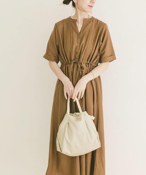 ITEMS URBANRESEARCH(アイテムズ アーバンリサーチ)の「ウエストマーク半袖ワンピース(ワンピース・レディース・ブラック/ブラウン/オレンジ・FREE)」の9枚目の写真